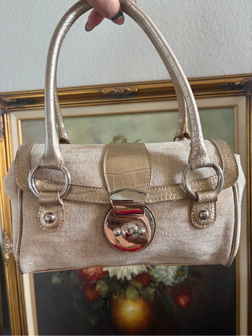 Bisou Bisou Stylish Champagne Beige Top-Handle Women’s Bag